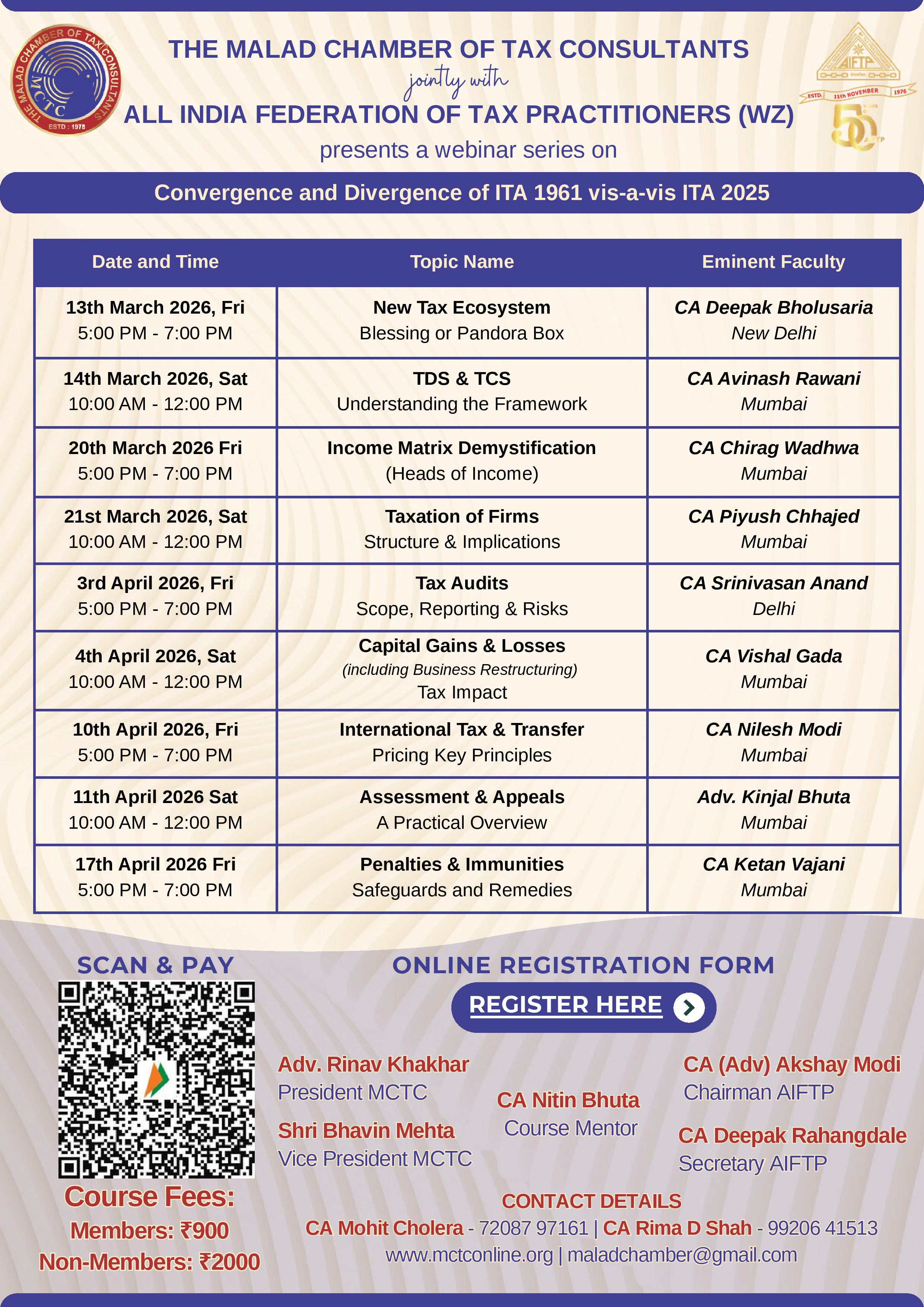 MCTC & AIFTP Jointly Present Webinar